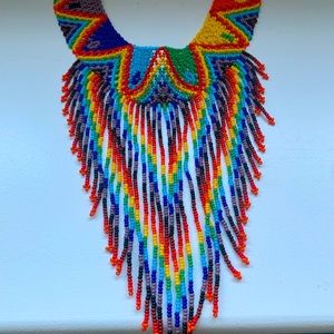 Boho beaded artisan necklace